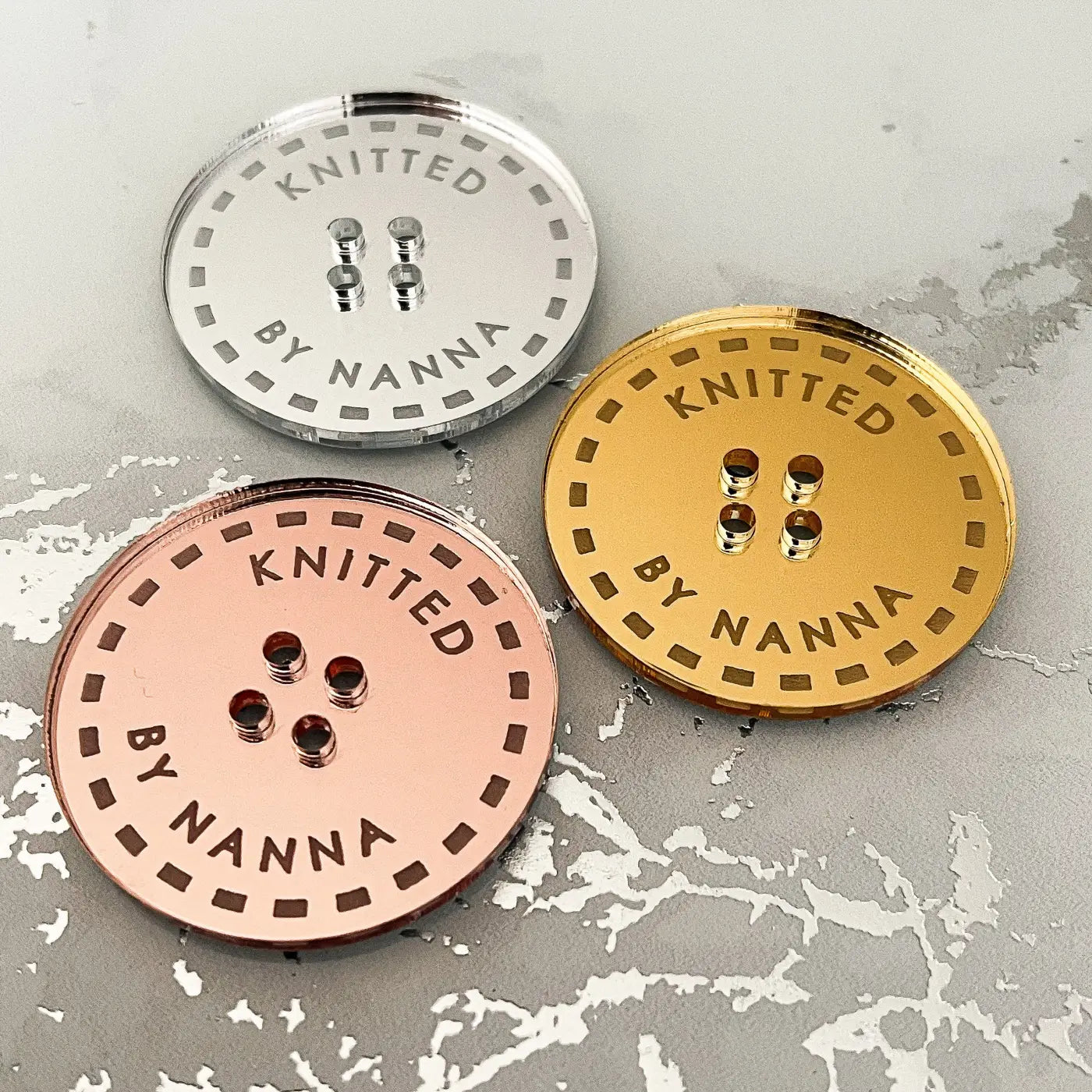 Knitted by nana button – bespoke knitting buttons & custom craft labels uk made
