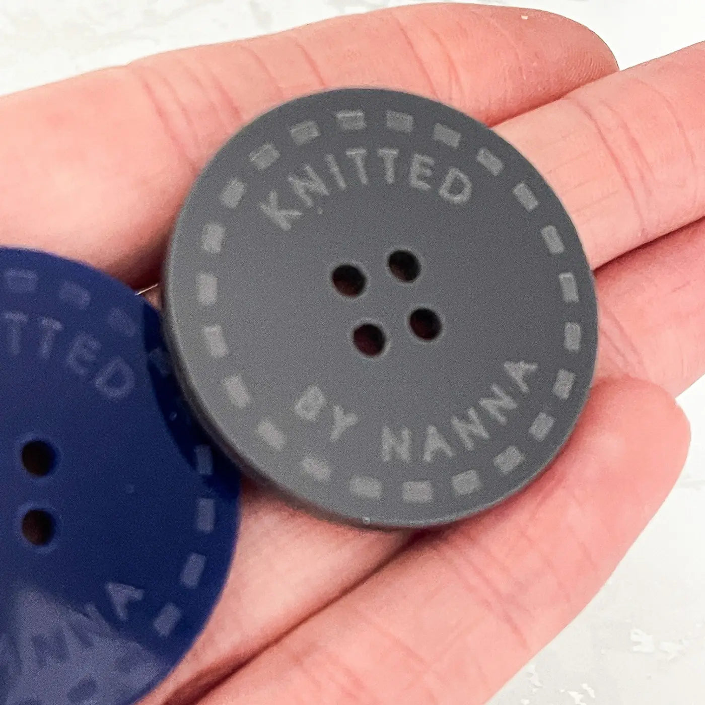 Knitted by nana button – bespoke knitting buttons & custom craft labels uk made