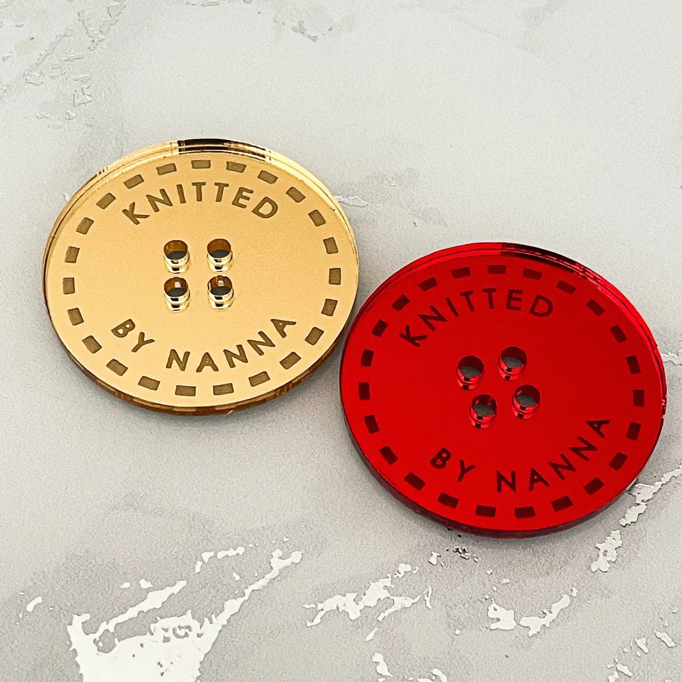 Knitted by nana button – bespoke knitting buttons & custom craft labels uk made