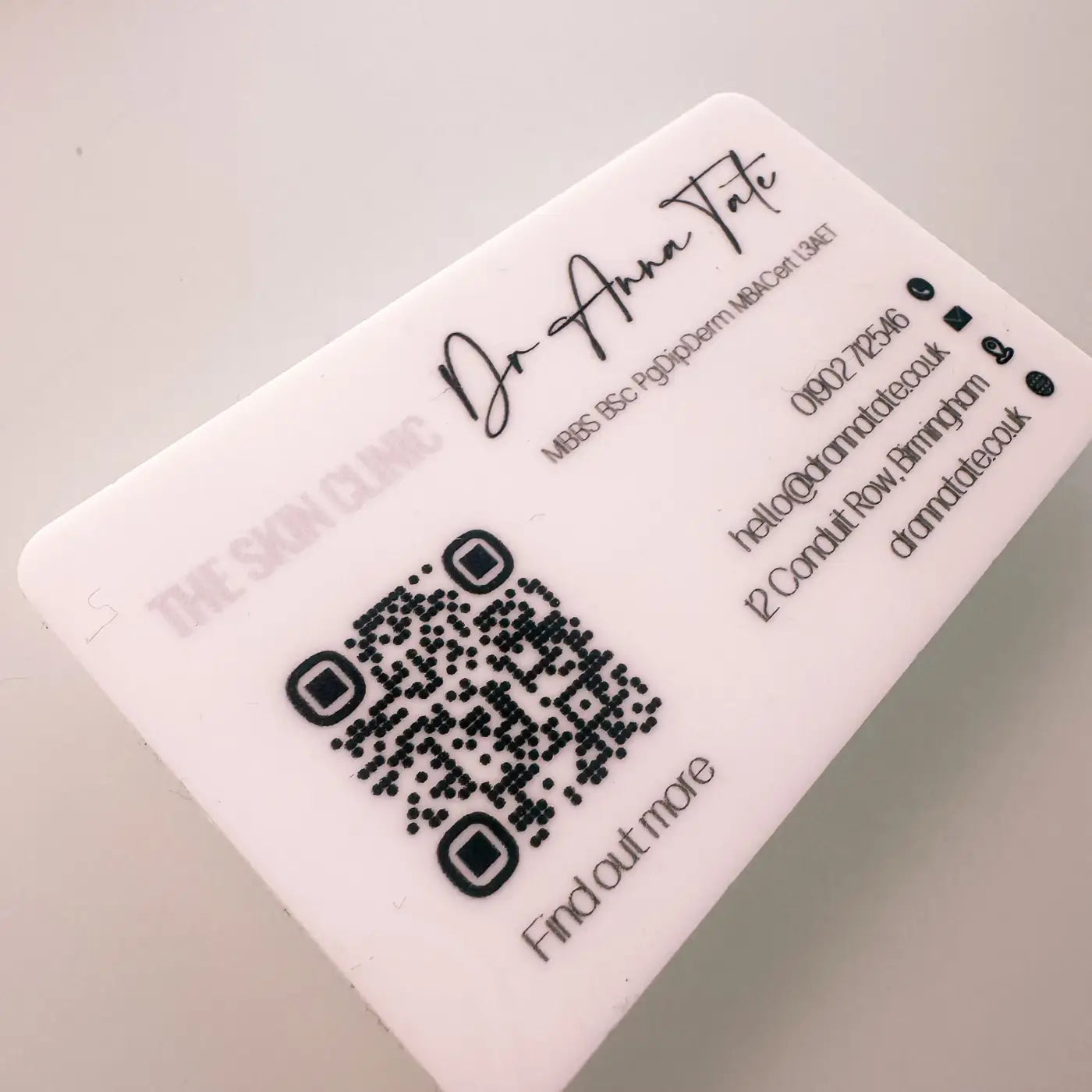 Luxury acrylic business cards - double sided custom branded premium design