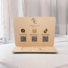 Luxury acrylic sign - custom card holder & social media display for modern retail