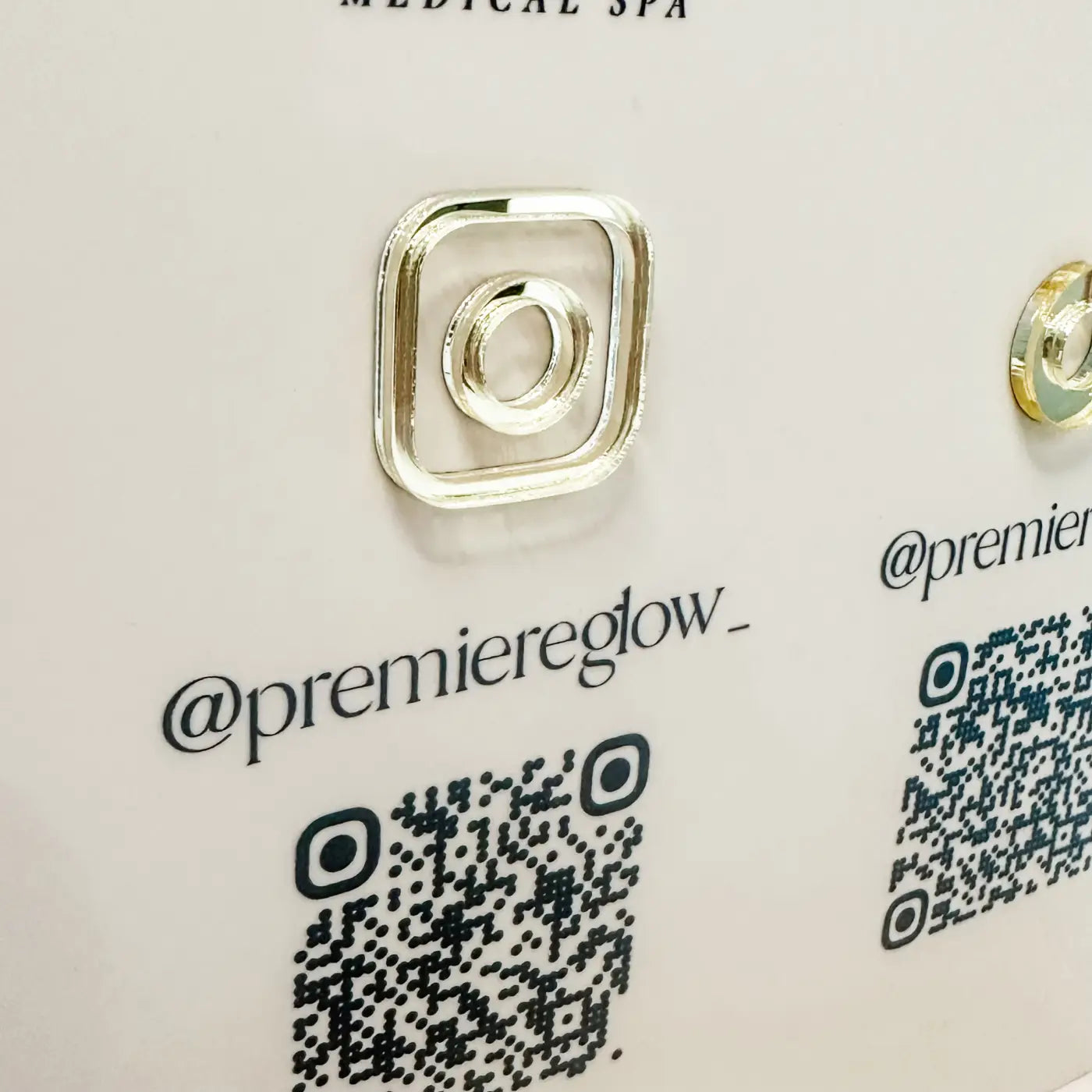 Luxury acrylic sign - custom card holder & social media display for modern retail