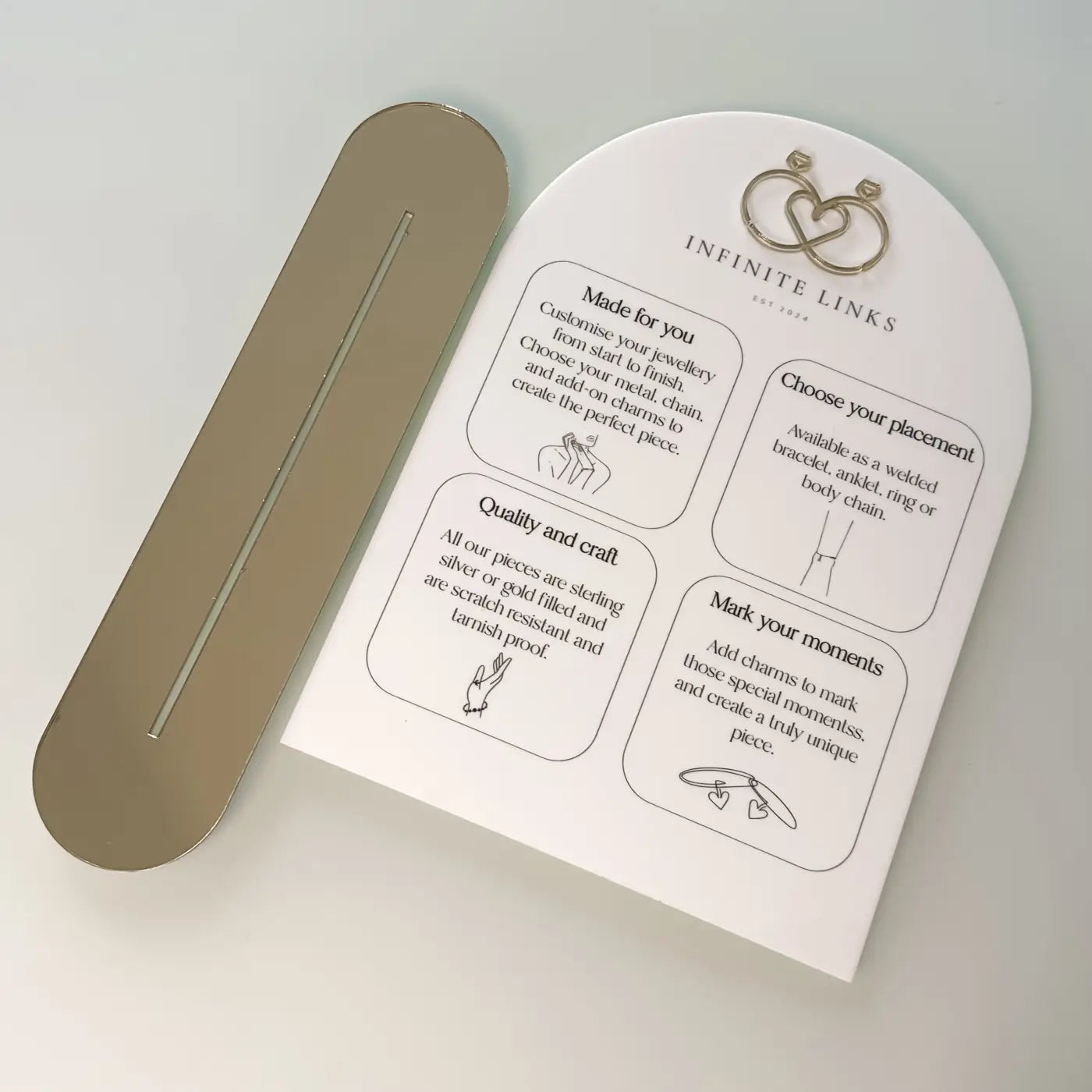 Luxury acrylic sign – personalised business information with premium display stand