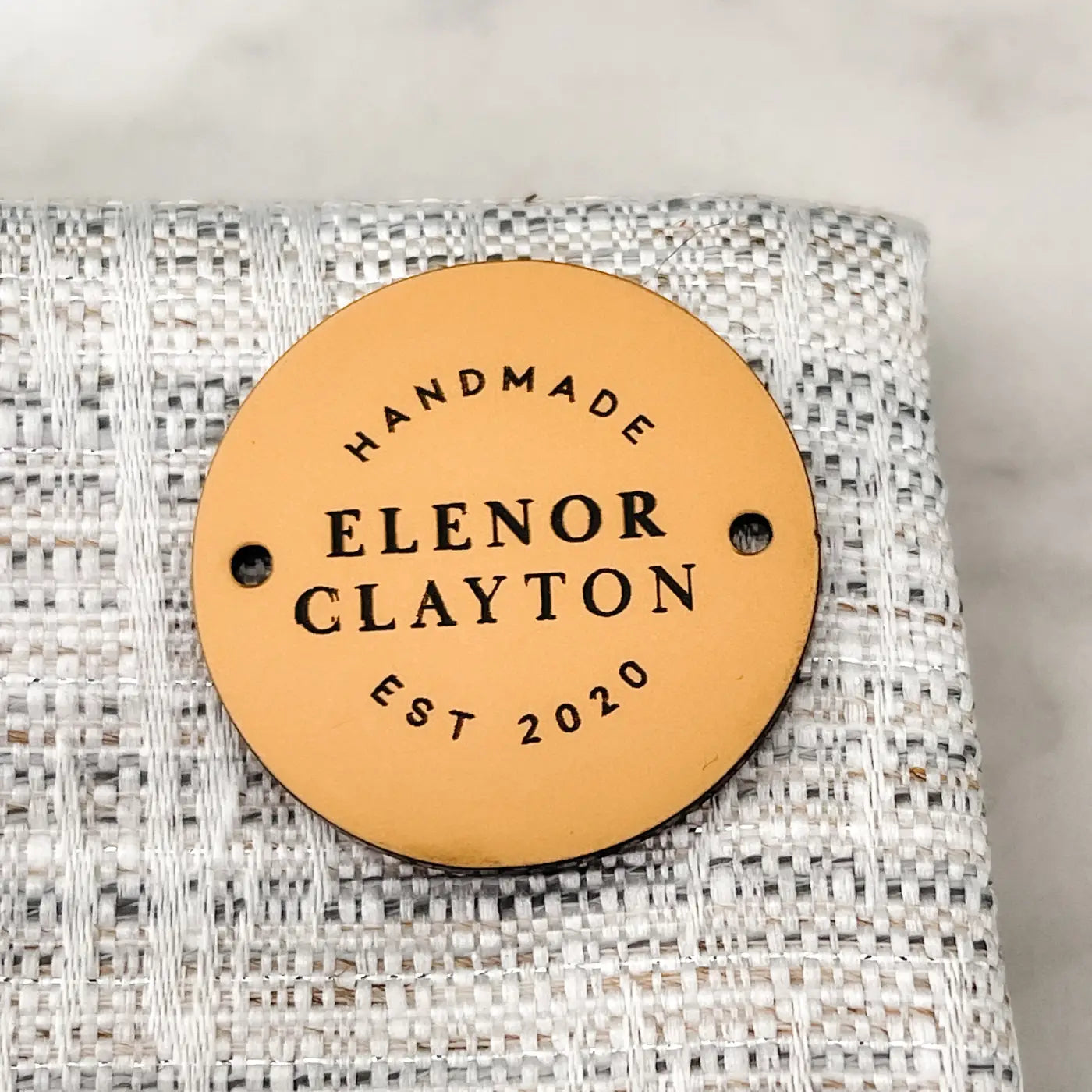 Luxury brand labels – personalised buttons & handmade tags | custom acrylic