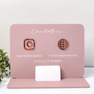 Luxury business sign - custom acrylic advertising with mirror finish & card holder