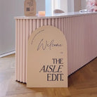 Luxury business signage - personalised dome top acrylic sign with 3d accents