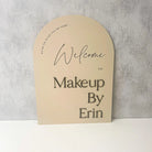 Luxury business signage - personalised dome top acrylic sign with 3d accents