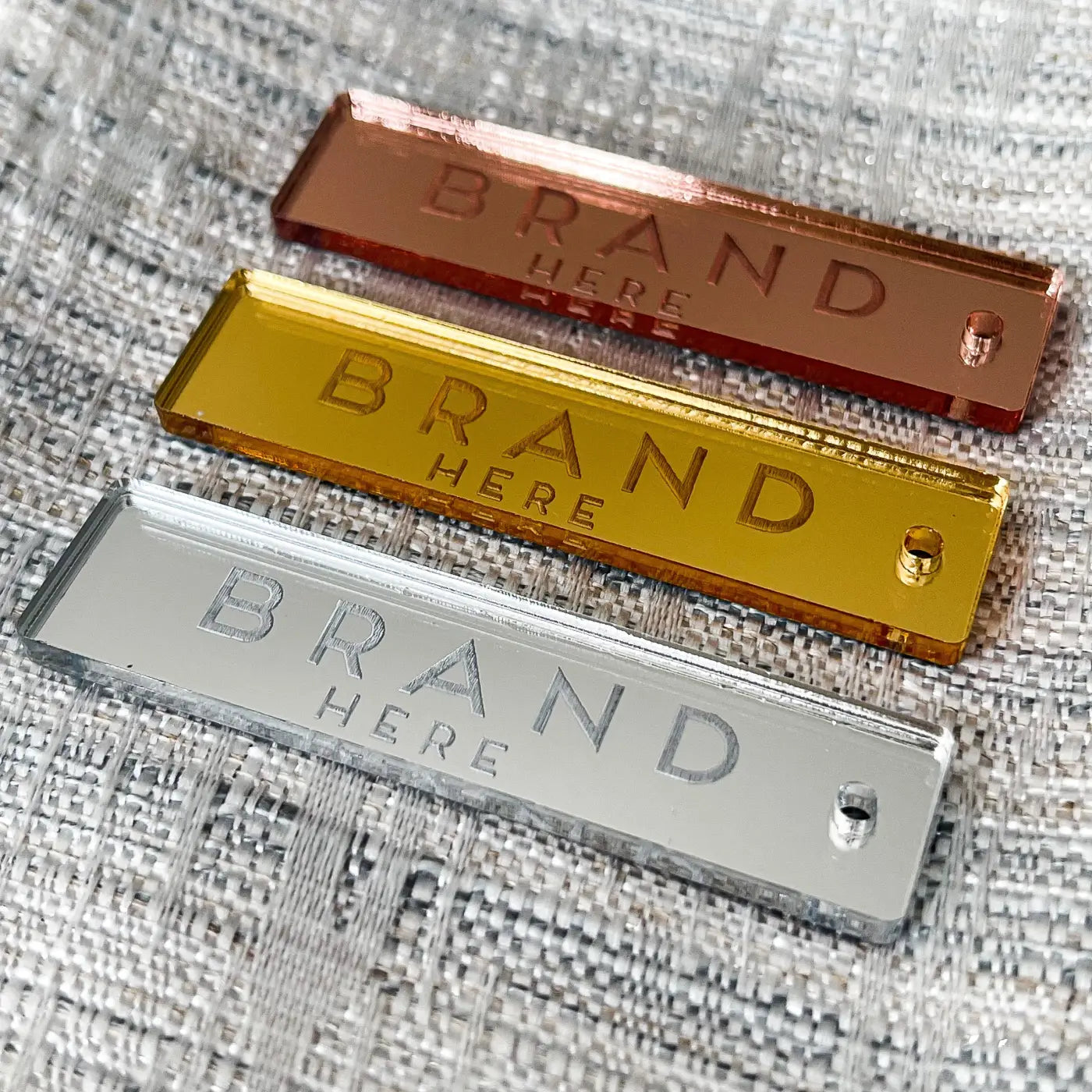Luxury customised labels – premium acrylic product with custom logo stickers