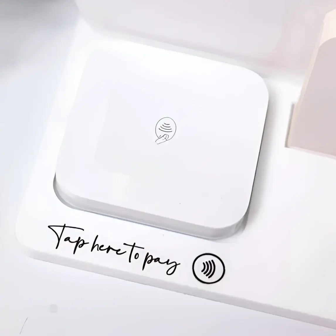 Luxury dome sign – custom acrylic with business logo & tap to pay display