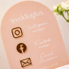 Luxury dome social media sign | custom qr code personalised acrylic & tap to pay display