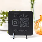 Luxury engraved sign - custom qr code social media | personalised display