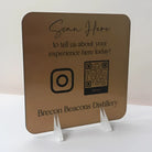 Luxury engraved sign - custom qr code social media | personalised display
