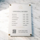 Luxury opening hours sign - custom acrylic business hour a4 precision cut