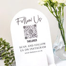Luxury social media sign – custom qr display with business card holder acrylic dome