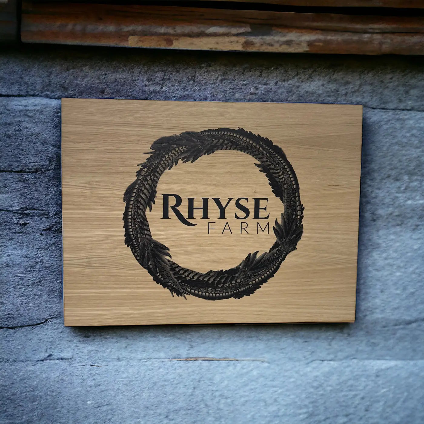 Luxury wood business sign – custom printed signs | sustainable oak veneer signage