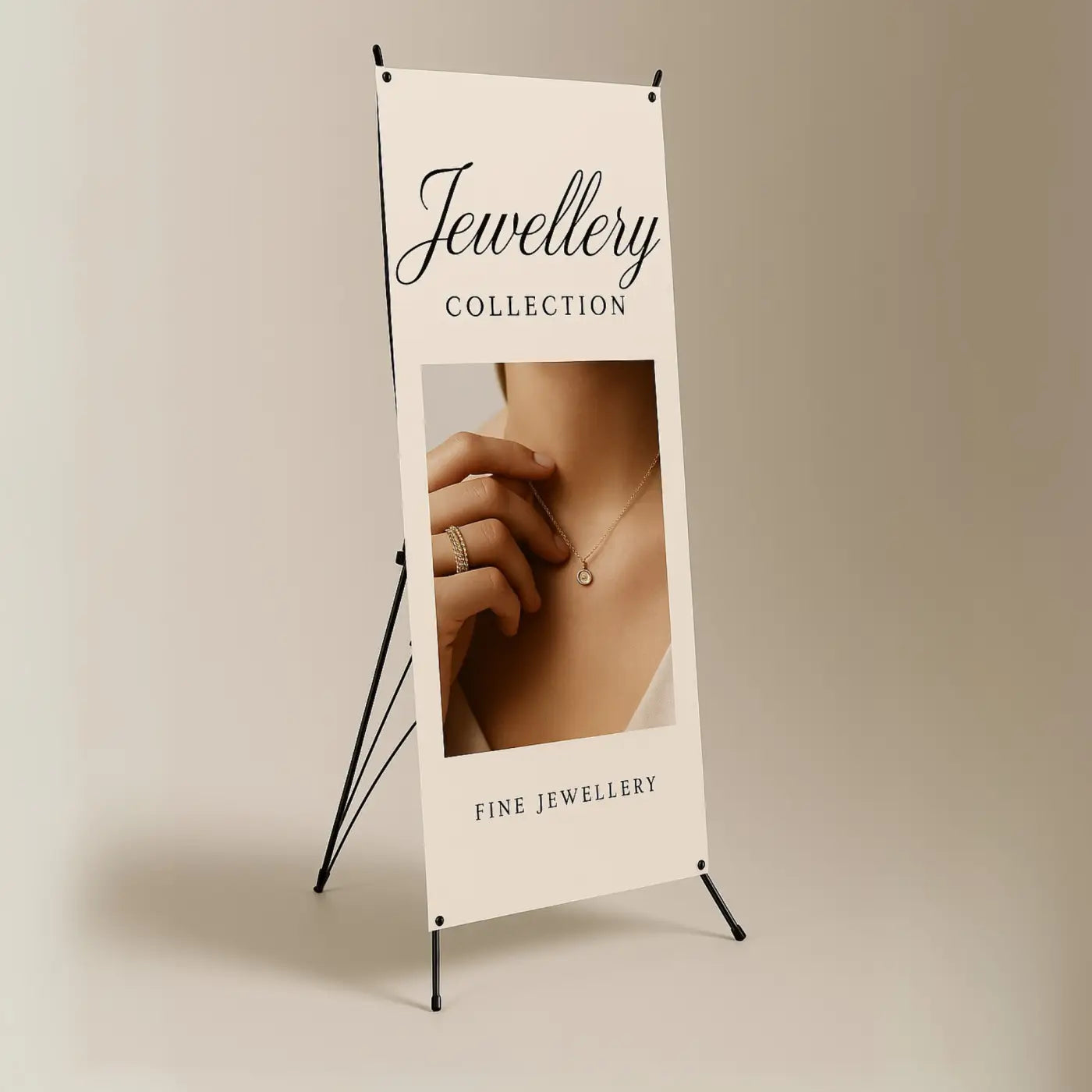 Luxury x banner stand – heavy duty tension display with carry case