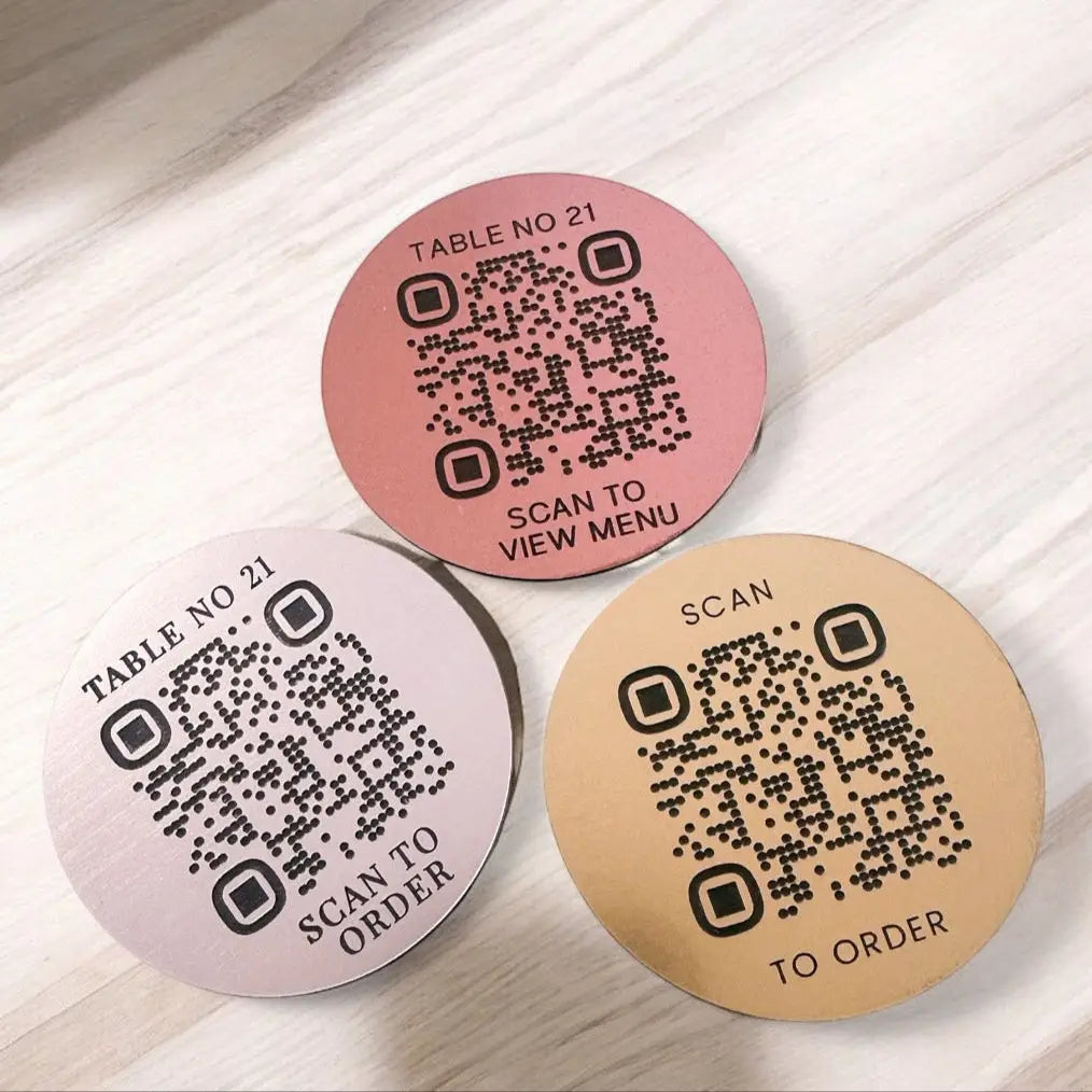 Mirror acrylic sign - luxury engraved qr code scan and order display with personalised design