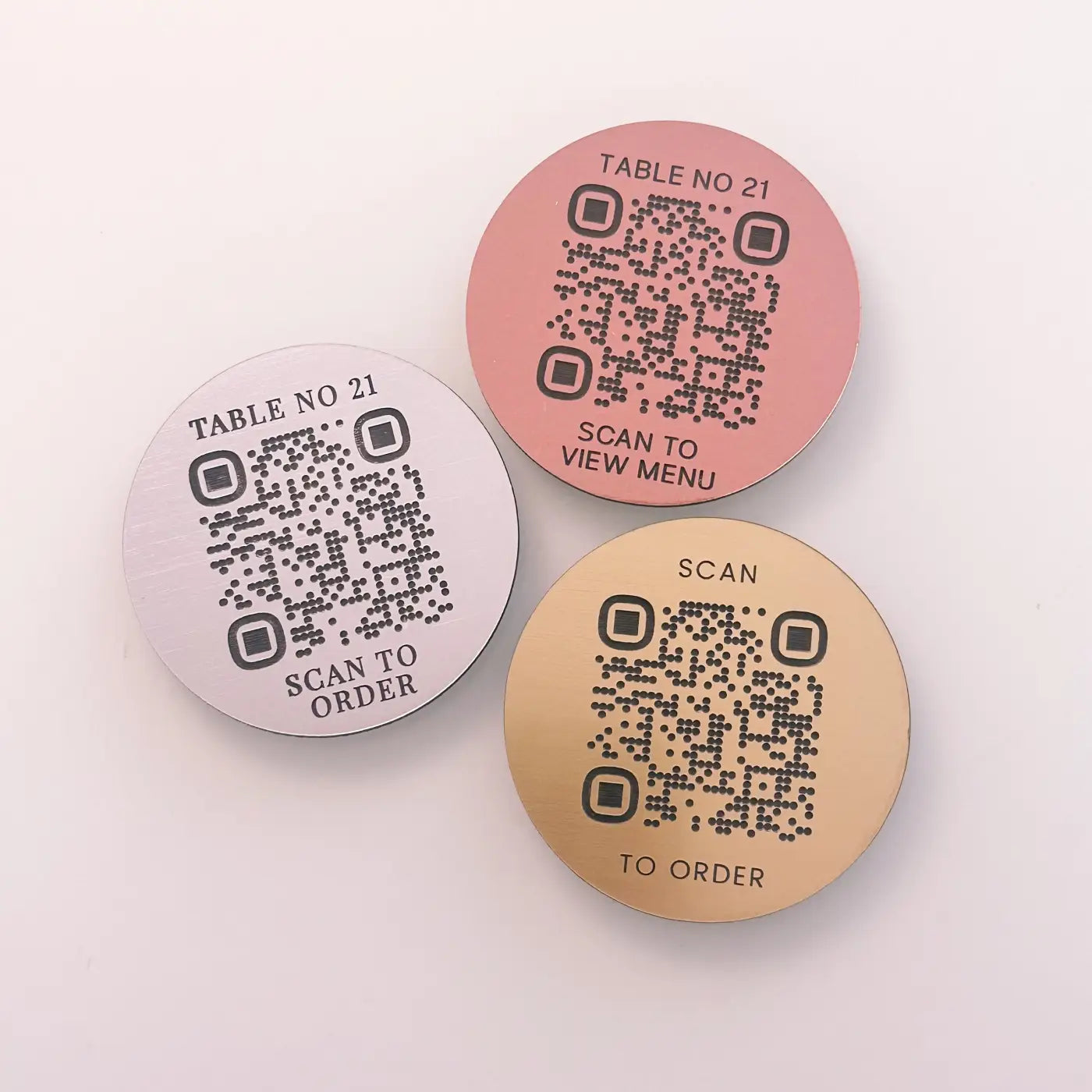 Mirror acrylic sign - luxury engraved qr code scan and order display with personalised design