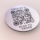 Mirror acrylic sign - luxury engraved qr code scan and order display with personalised design