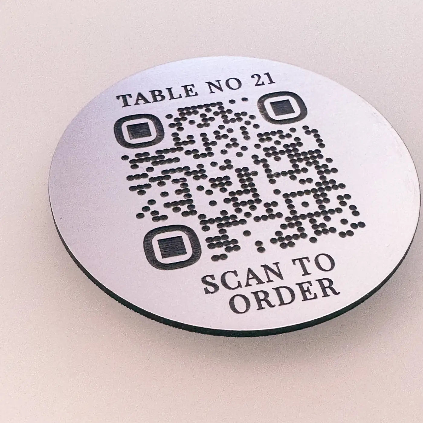 Mirror acrylic sign - luxury engraved qr code scan and order display with personalised design