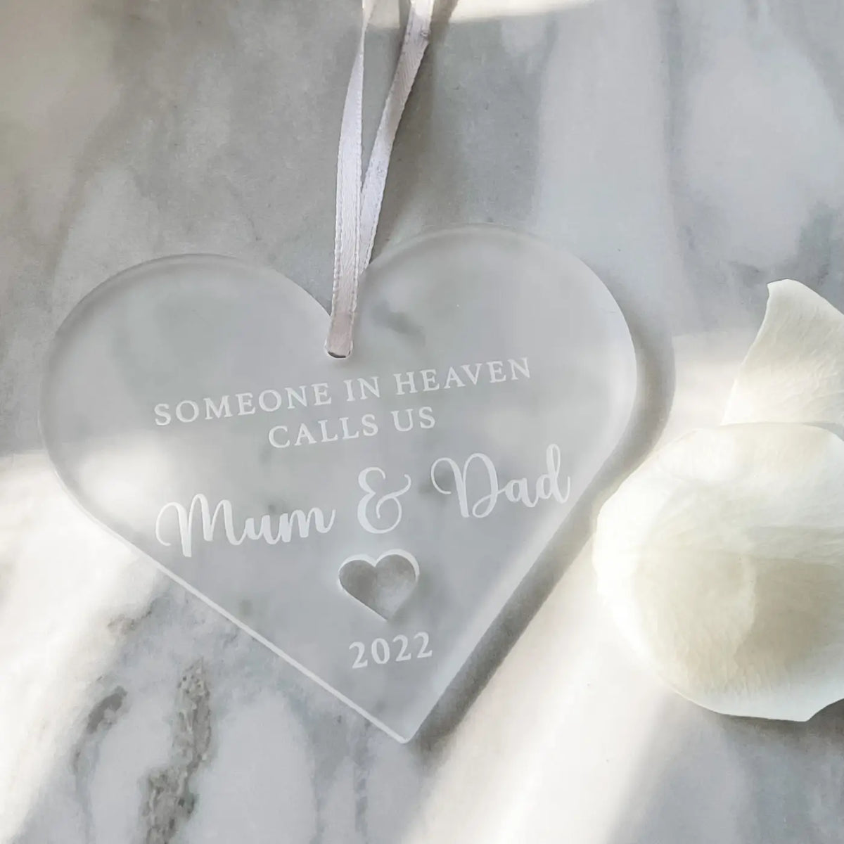 Parents bereavement gift - personalised heart | luxury memorial keepsake tribute