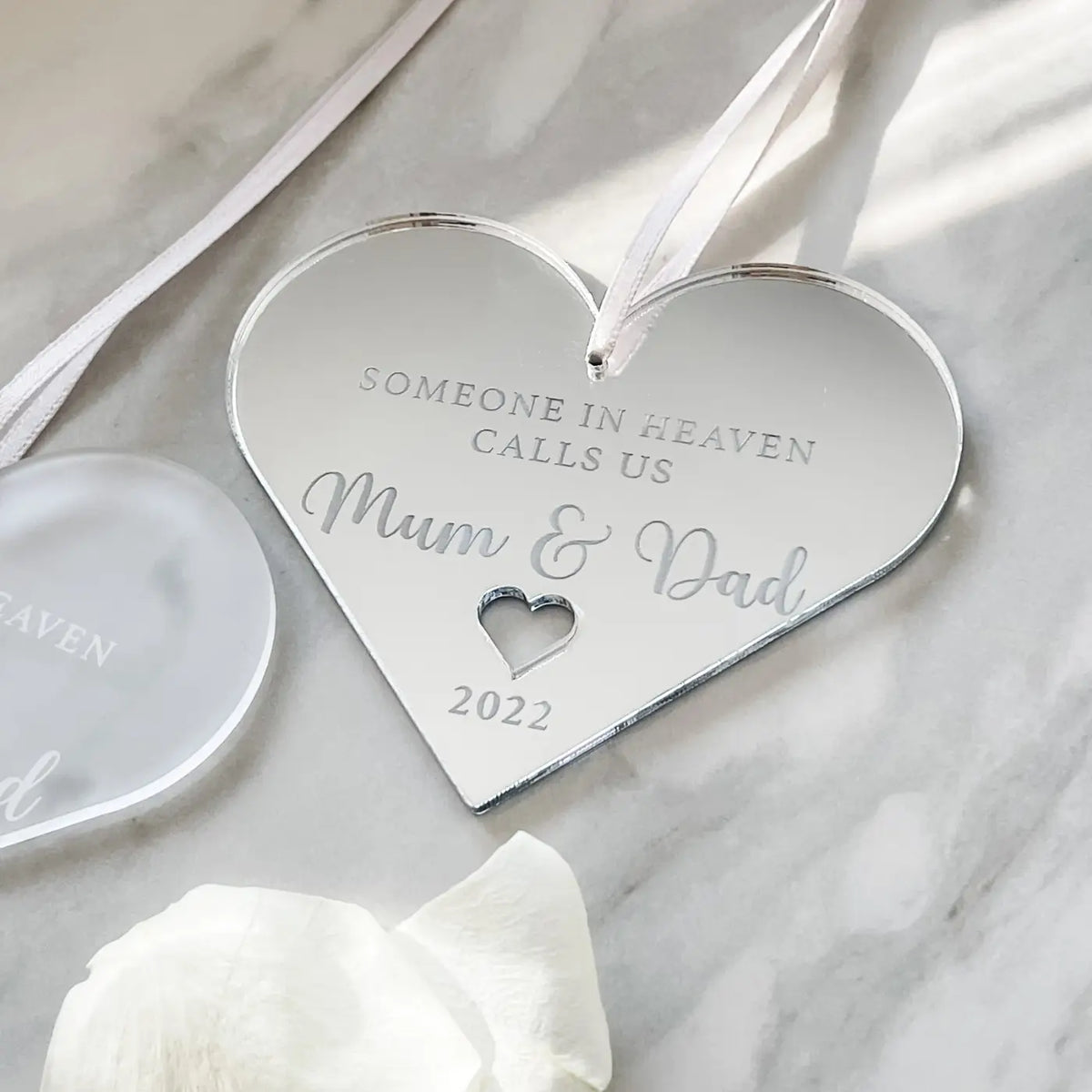 Parents bereavement gift - personalised heart | luxury memorial keepsake tribute