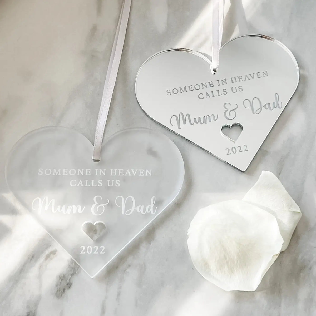 Parents bereavement gift - personalised heart | luxury memorial keepsake tribute