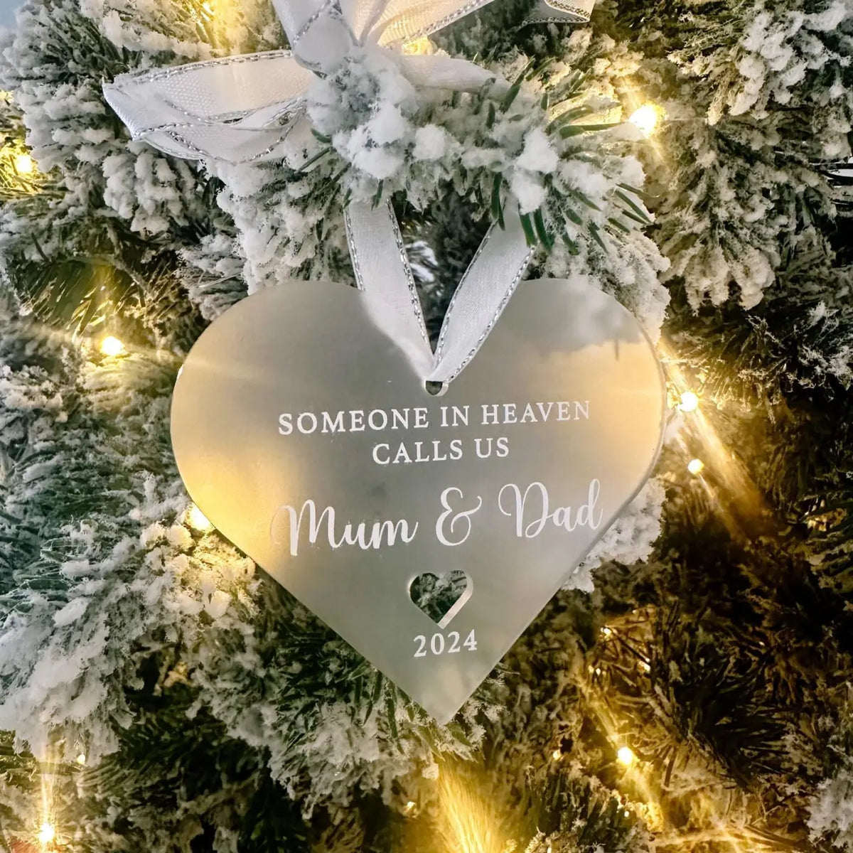 Parents bereavement gift - personalised heart | luxury memorial keepsake tribute