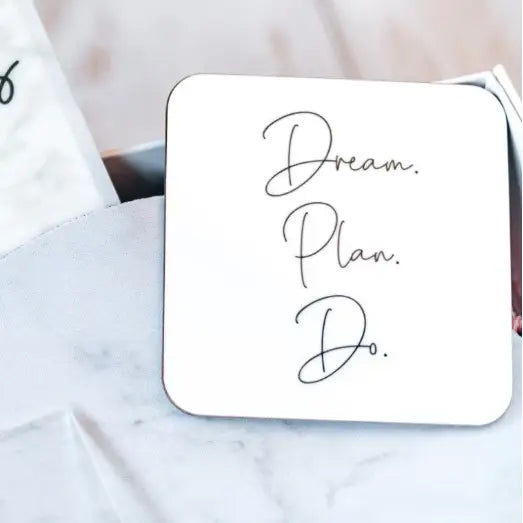 Personalised acrylic coaster – custom printed business coasters with cork backing