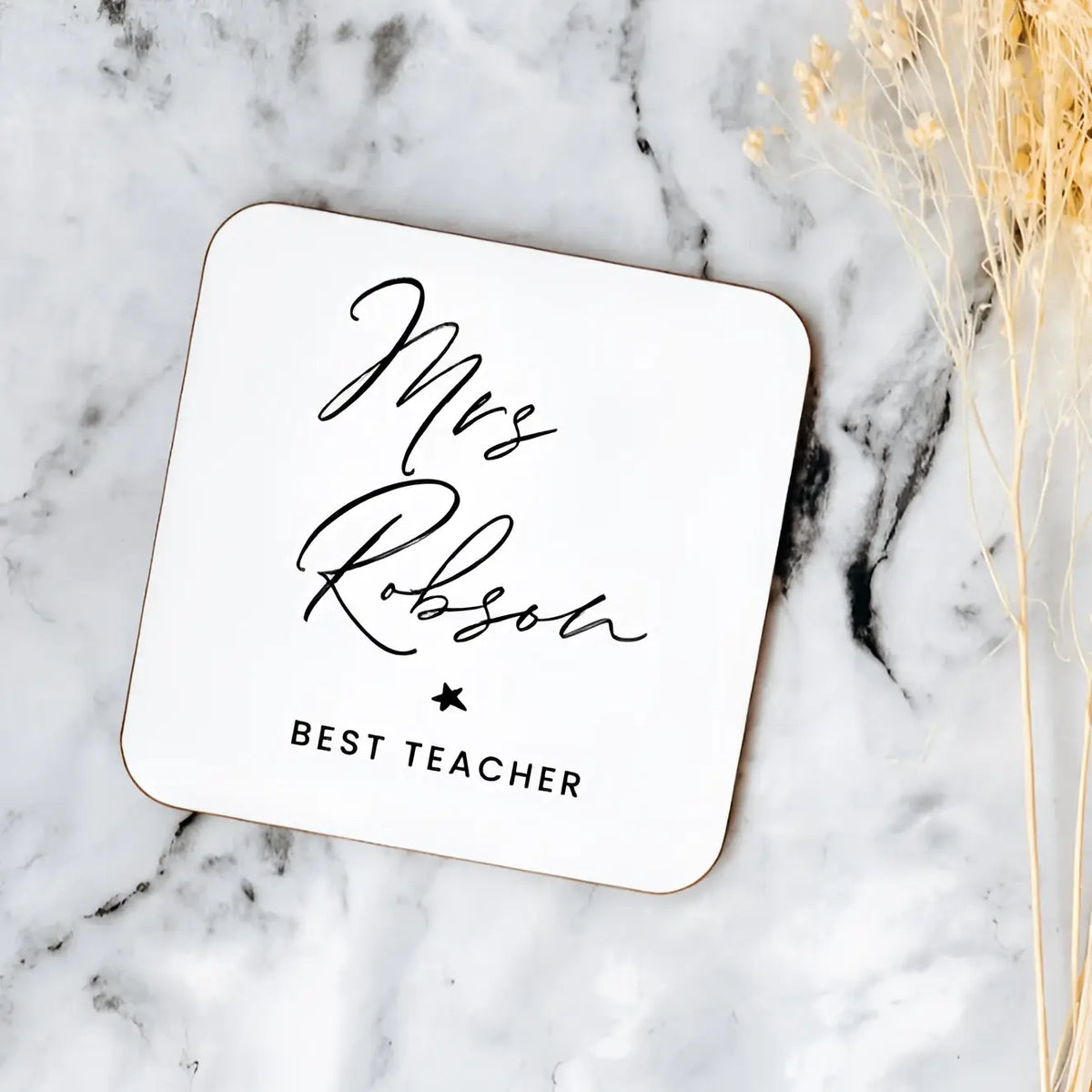 Personalised acrylic coaster – custom printed business coasters with cork backing