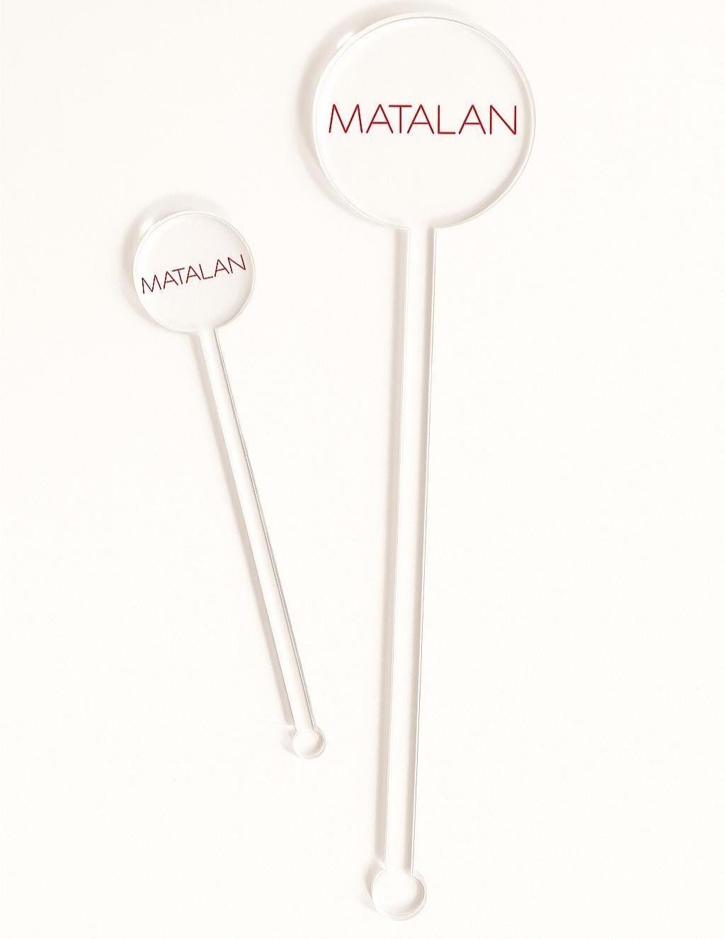 Personalised Acrylic Drink Stirrers with a custom name design