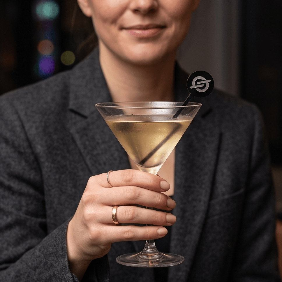 Personalised Acrylic Martini Stirrer with personalised logo artwork