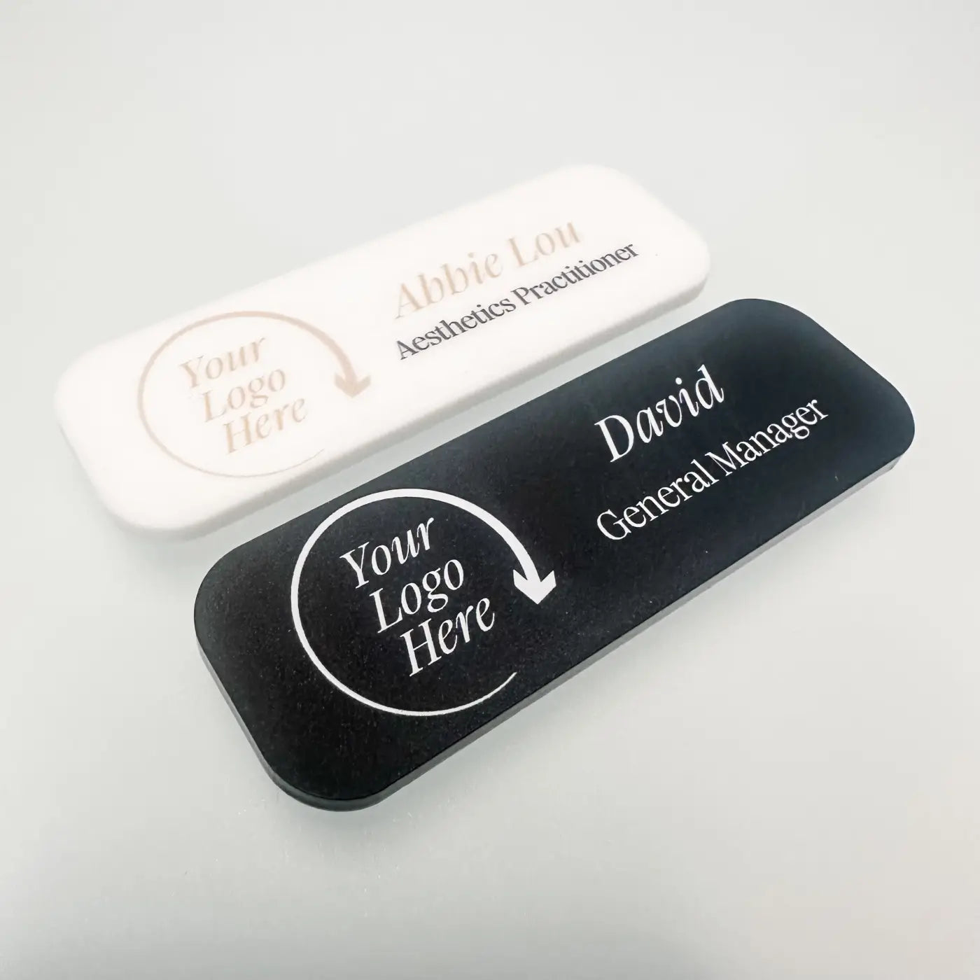 Personalised acrylic name badges – magnetic tags | custom business uk