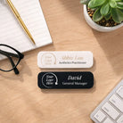 Personalised acrylic name badges – magnetic tags | custom business uk
