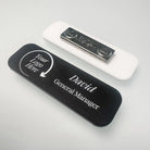 Personalised acrylic name badges – magnetic tags | custom business uk