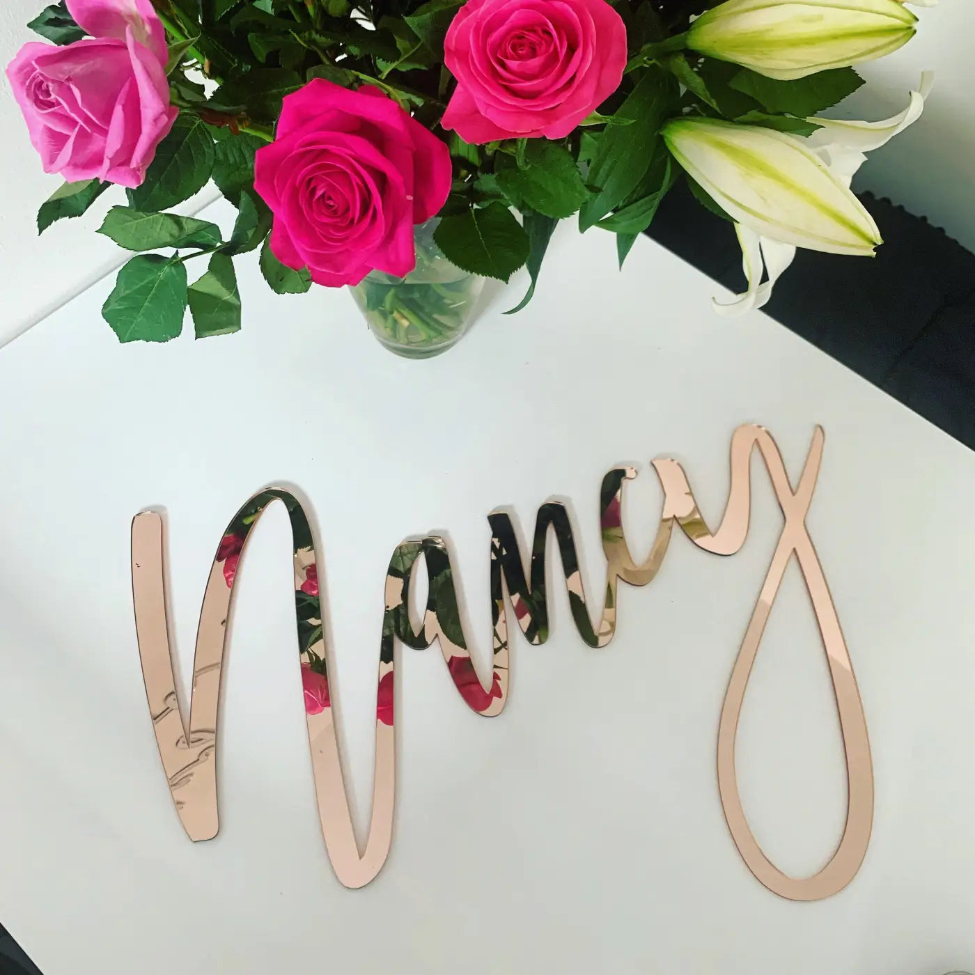 Personalised acrylic sign - luxury bedroom plaque | custom mirror decor uk