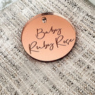 Personalised baking tag – luxury engraved cake charms & mirror finish toppers