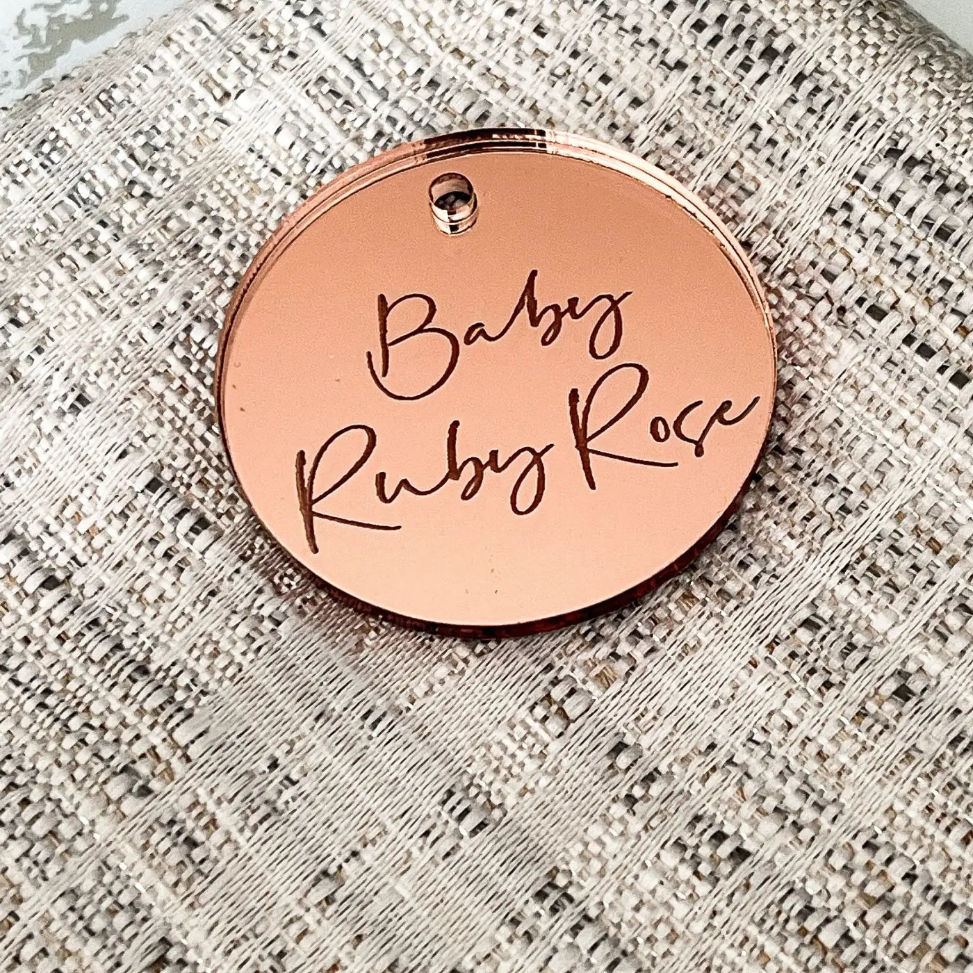 Personalised baking tag – luxury engraved cake charms & mirror finish toppers