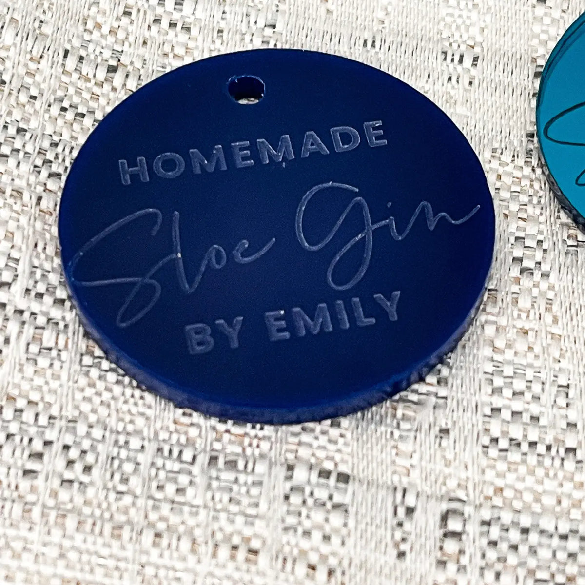 Personalised bottle labels - custom engraved tags for homemade sloe gin & cider