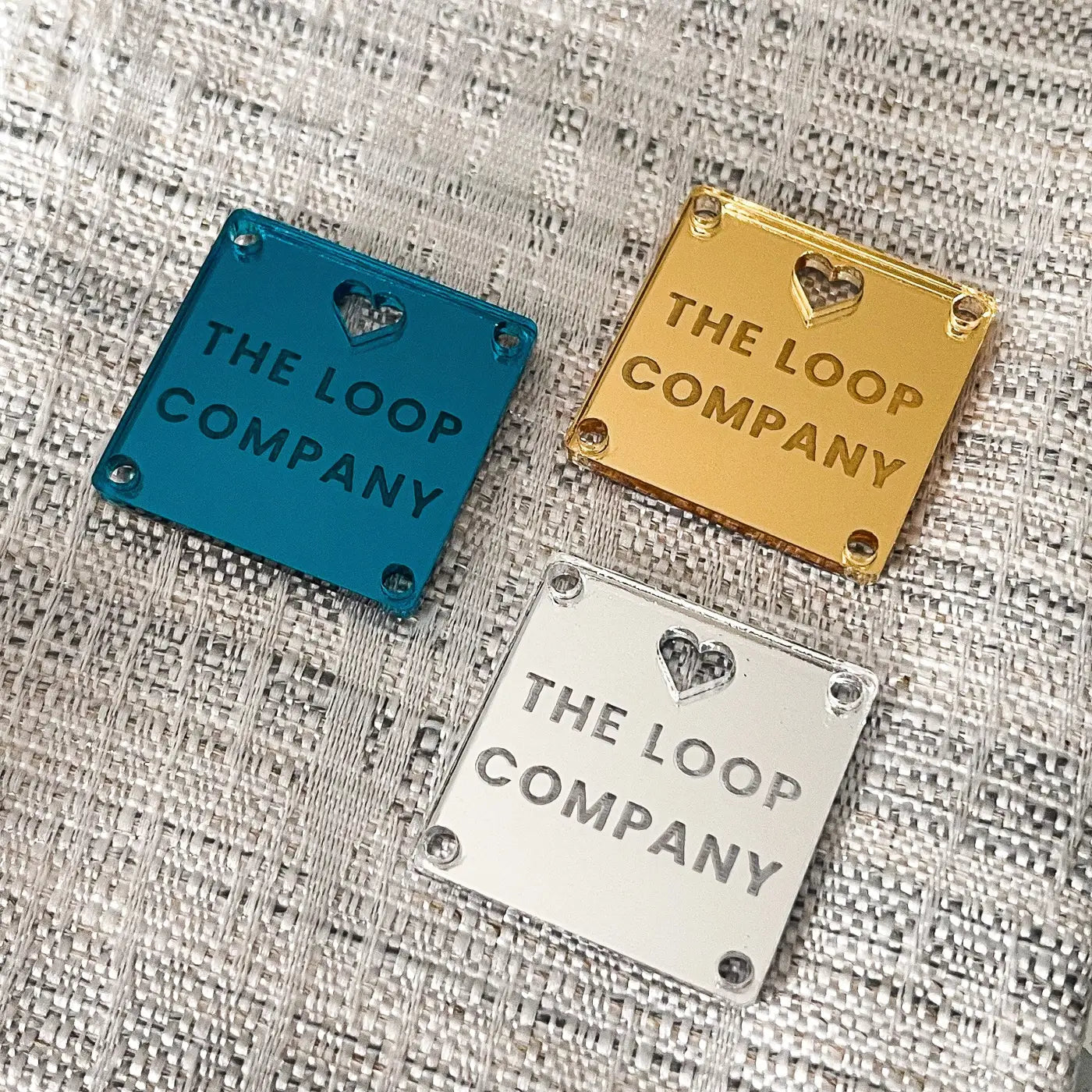 Personalised brand labels – custom logo tags | square button for small business branding