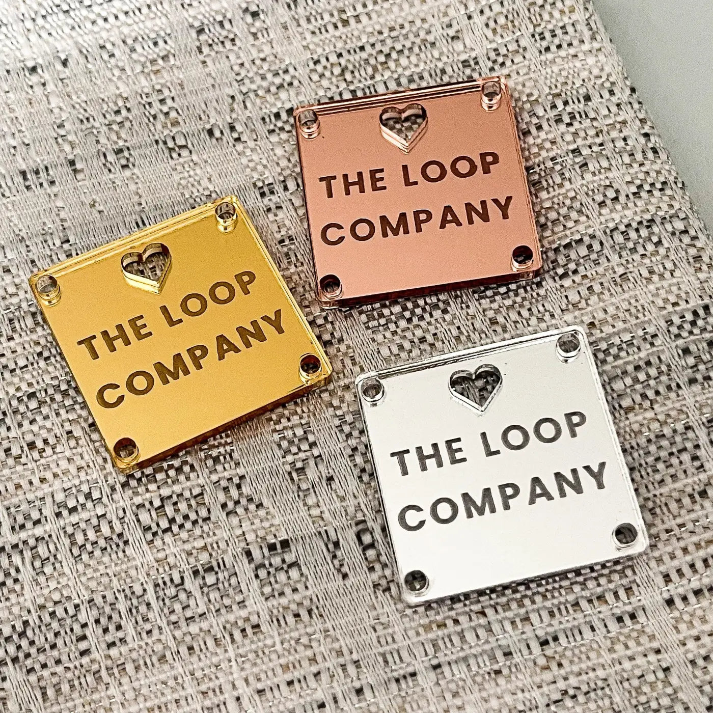 Personalised brand labels – custom logo tags | square button for small business branding