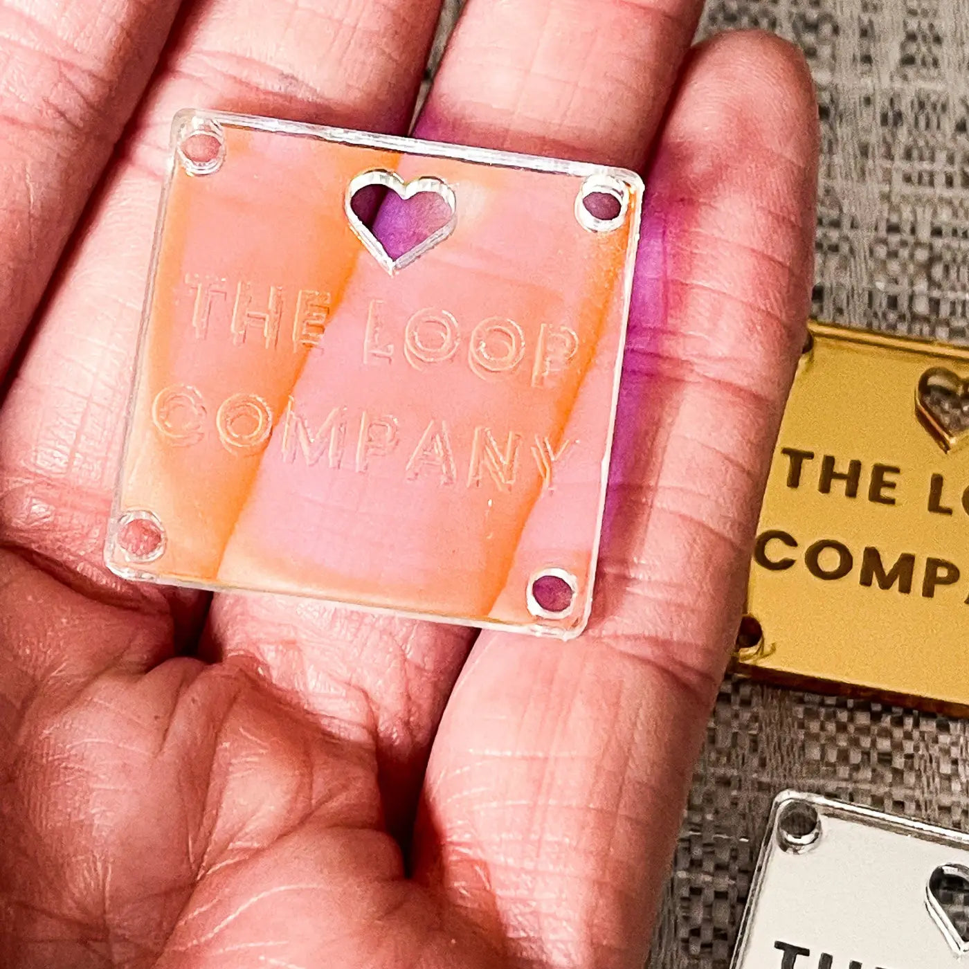 Personalised brand labels – custom logo tags | square button for small business branding