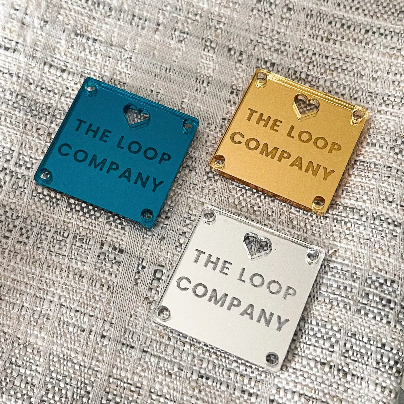Personalised brand labels – custom logo tags | square button for small business branding