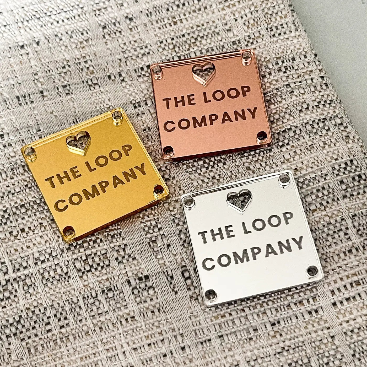 Personalised brand labels – custom logo tags | square button for small business branding