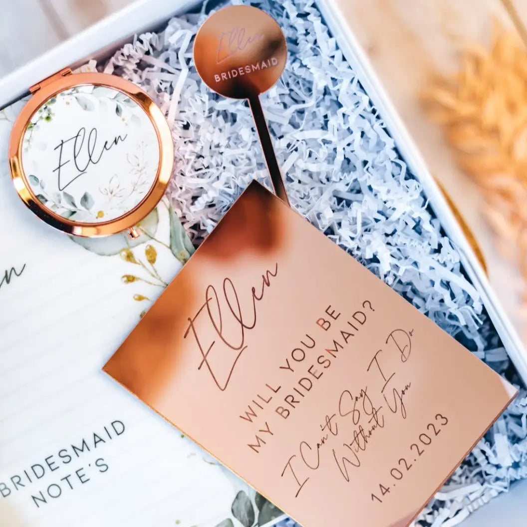 Personalised bridesmaid gift – luxury box & custom present uk