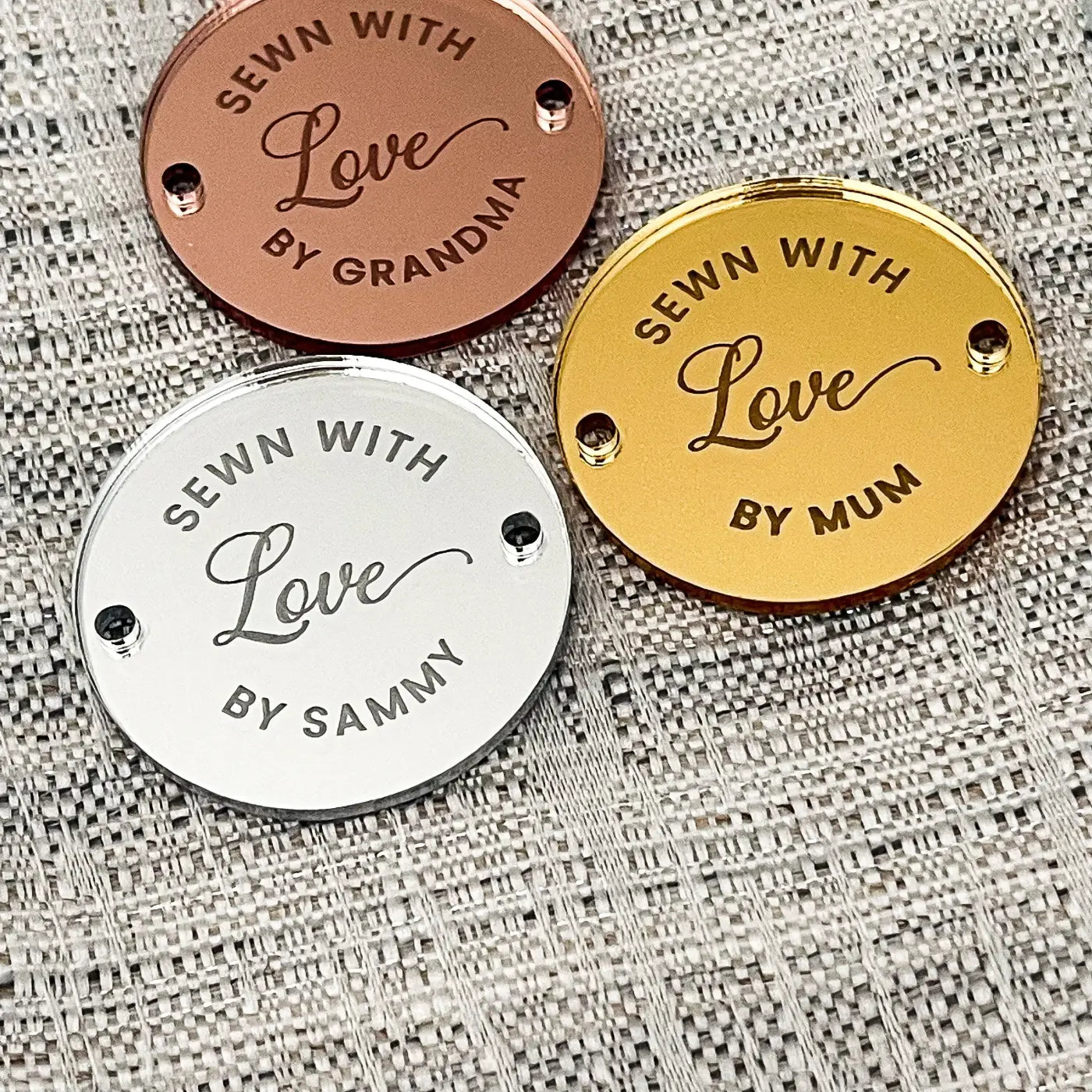 Personalised button tag – bespoke labels & custom sewing tags uk