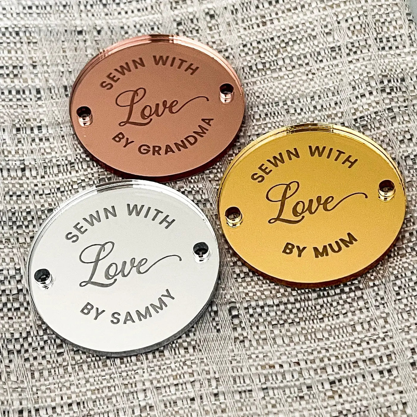 Personalised button tag – bespoke labels & custom sewing tags uk