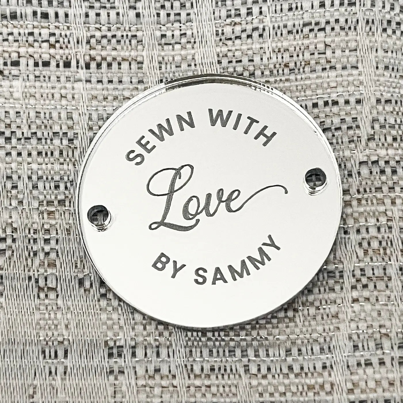Personalised button tag – bespoke labels & custom sewing tags uk