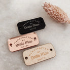 Personalised button tag – custom product labels with engraved wood buttons & acrylic gift tags