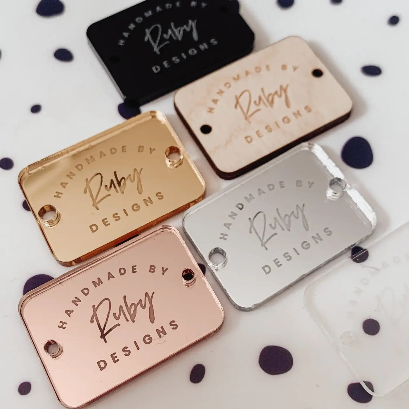 Personalised button tag | engraved wood buttons & acrylic gift tags for craft labels